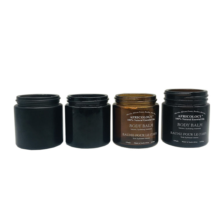 Wholesale black and amber empty 100 ml glass cream jar