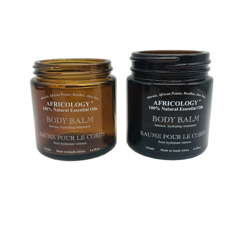 Wholesale black and amber empty 100 ml glass cream jar