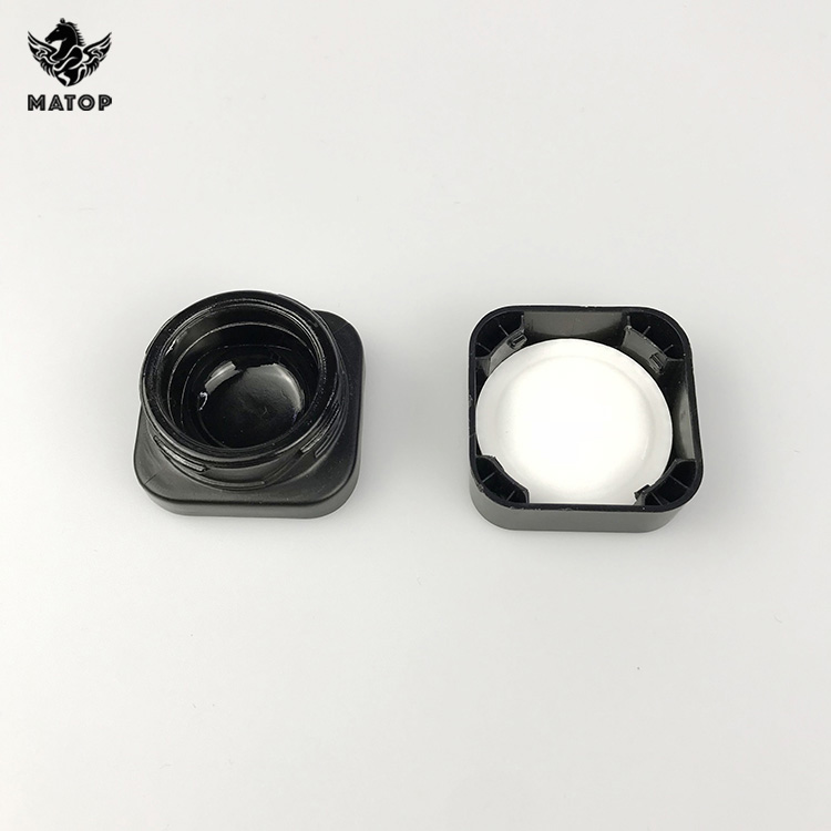 Wholesale black glass 5ml 9ml childproof concentrate dab glass jar