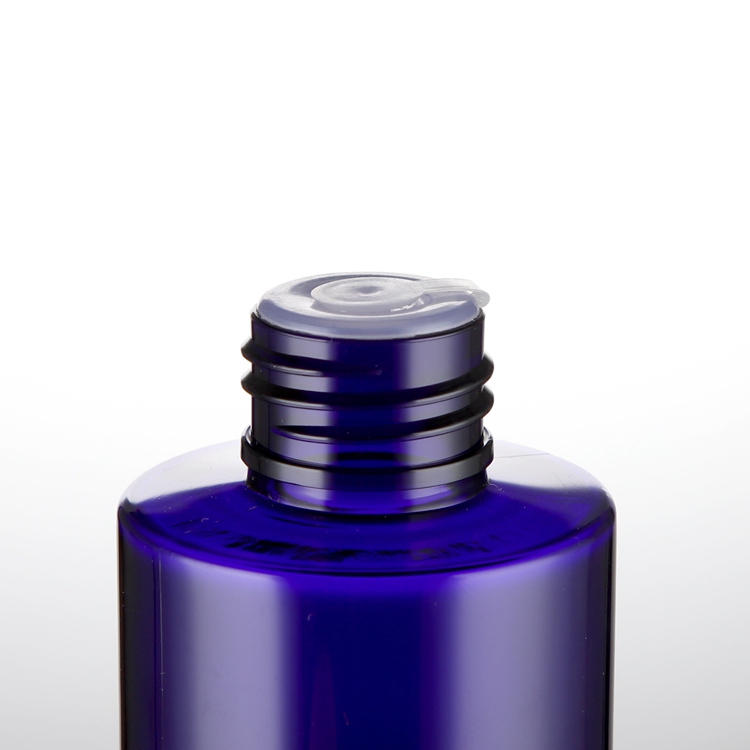 Wholesale blue PET toner or pump bottle packaging in 200ml with silver or gold cap for shampoo or other cream products container