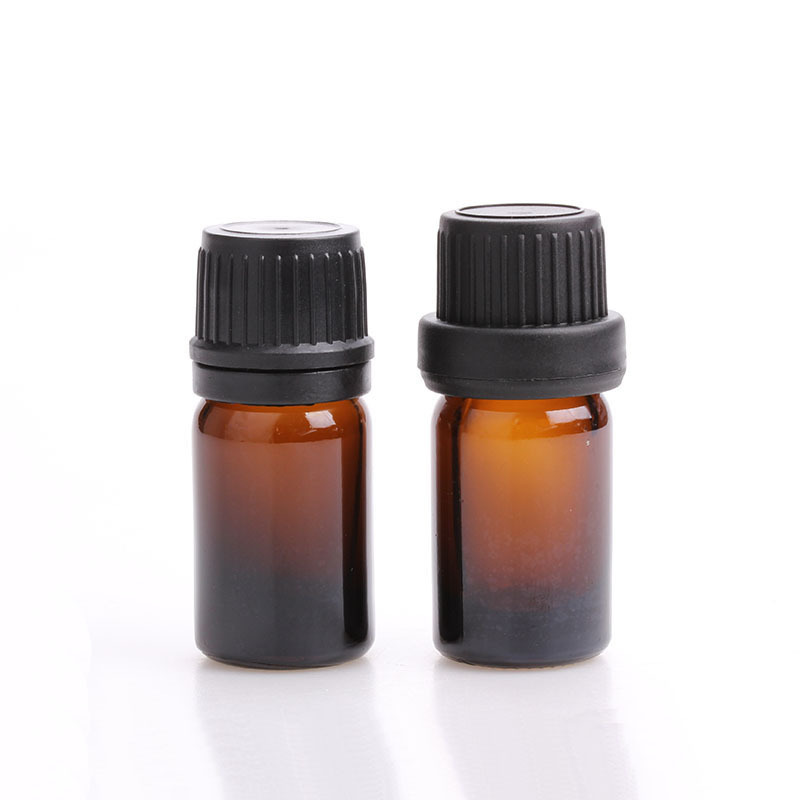 Wholesale blue oil dropper 5ml essential oil amber glass bottle