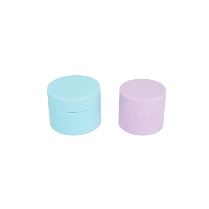 Wholesale blue pink pp jar double wall plastic jar beautiful face cream jars
