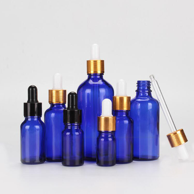 Wholesale bule color dropper bottle/skin care essential oil bottle