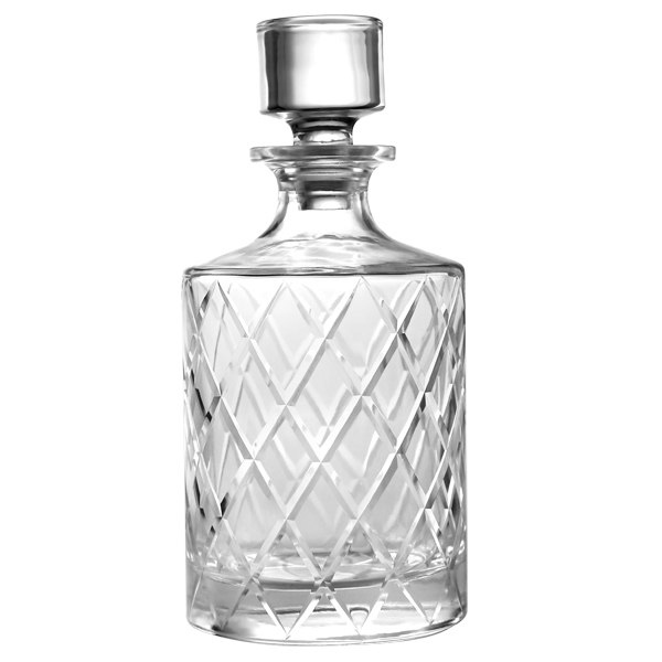 Wholesale bulk wine crystal glass bottle embossed decanter 850ml