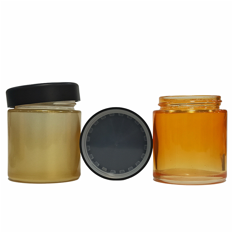 Wholesale canada 1oz 2oz 3oz 4oz custom logo clear CBD childproof glass jar with child proof lid