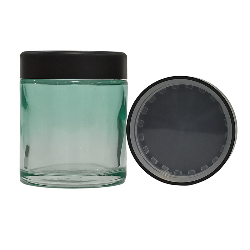 Wholesale canada 1oz 2oz 3oz 4oz custom logo clear CBD childproof glass jar with child proof lid
