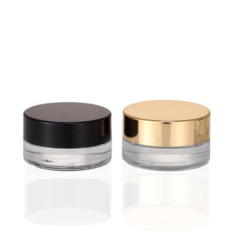 Wholesale canada 3g 5g 10g small clear round cosmetic eye cream concentrate glass jars with metal lid