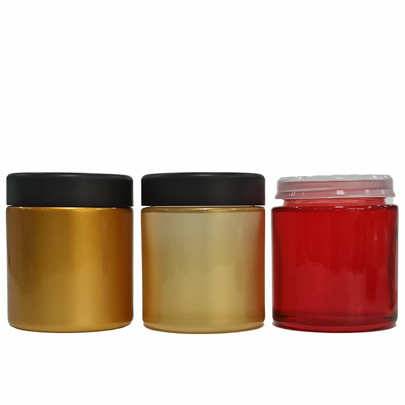 Wholesale canada 5ml 9ml 50ml 70ml 110ml CBD herbs wax oil child proof glass jar with Arch dome child proof lid