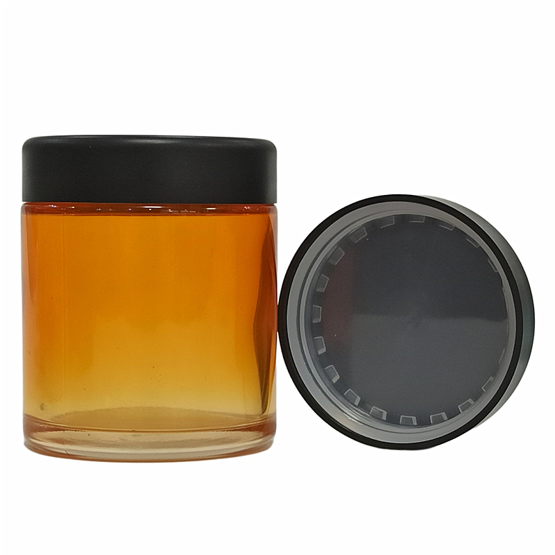Wholesale canada 5ml 9ml 50ml 70ml 110ml CBD herbs wax oil child proof glass jar with Arch dome child proof lid
