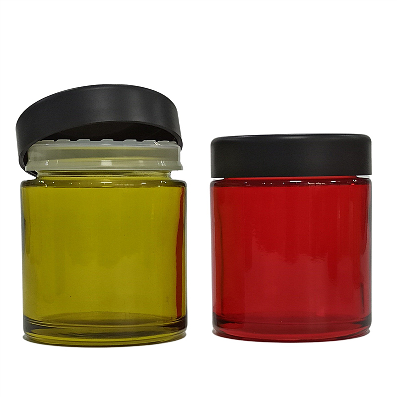 Wholesale canada 5ml 9ml 50ml 70ml 110ml CBD wax oil child proof glass jar with Arch dome child proof lid
