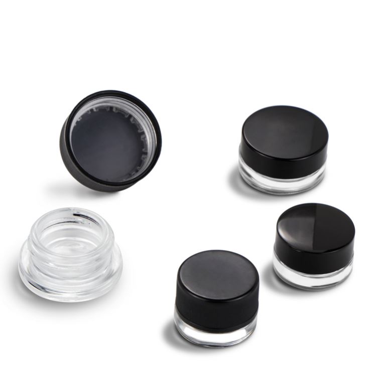 Wholesale canada cheap 3ml 5ml 7ml mini child proof cosmetic eye cream hemp glass concentrate jars with child resistant lid
