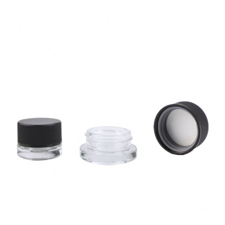 Wholesale canada cheap 3ml 5ml 7ml mini child proof cosmetic eye cream hemp glass concentrate jars with child resistant lid