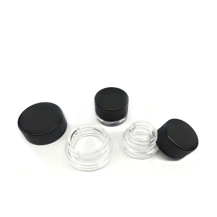 Wholesale canada cheap 3ml 5ml 7ml mini child proof cosmetic eye cream hemp glass concentrate jars with child resistant lid
