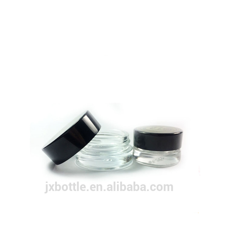 Wholesale cheap 3 ml 5 ml 10 ml empty round small glass cosmetic lotion cream jars with screw lid