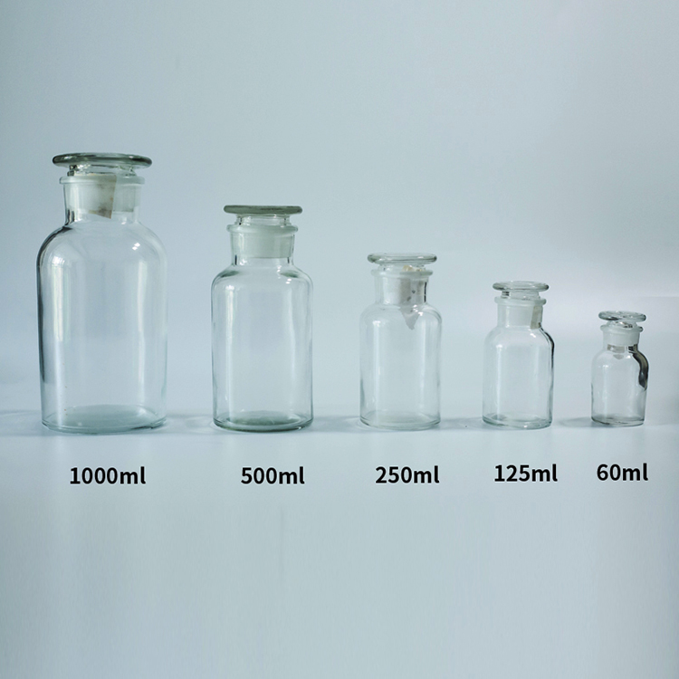 Wholesale cheap clear grinding of the mouth glass reagent bottle lab bottles