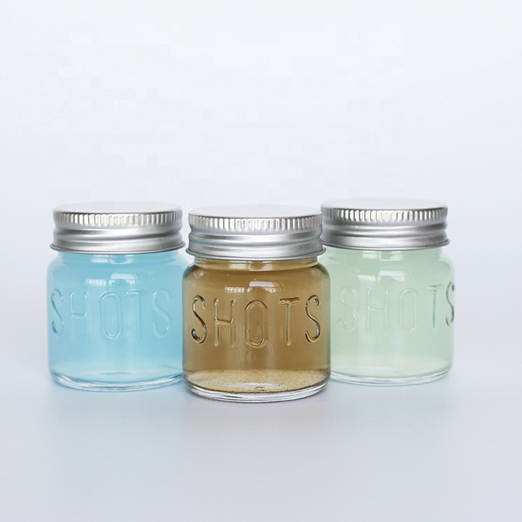 Wholesale cheap mini 2oz clear glass mason jar shot glasses drinking cup with custom packages