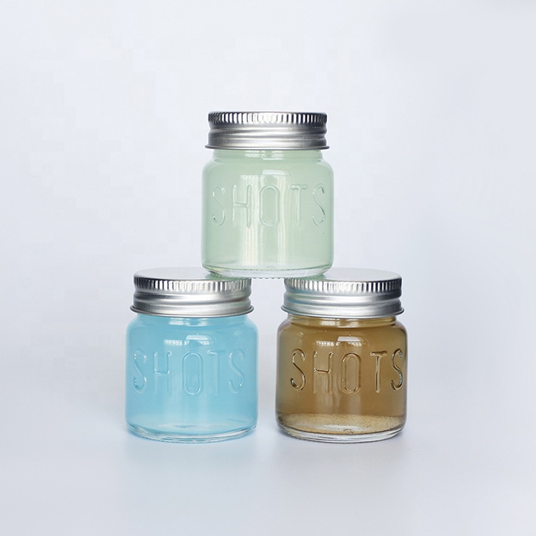 Wholesale cheap mini 2oz clear glass mason jar shot glasses drinking cup with custom packages