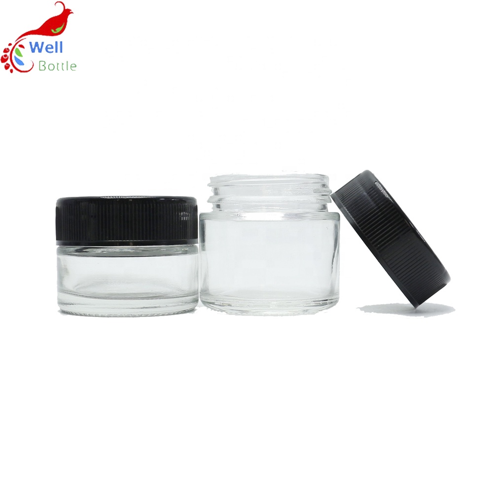 Wholesale child proof weed glass jar container with childproof cap CGJ-27A