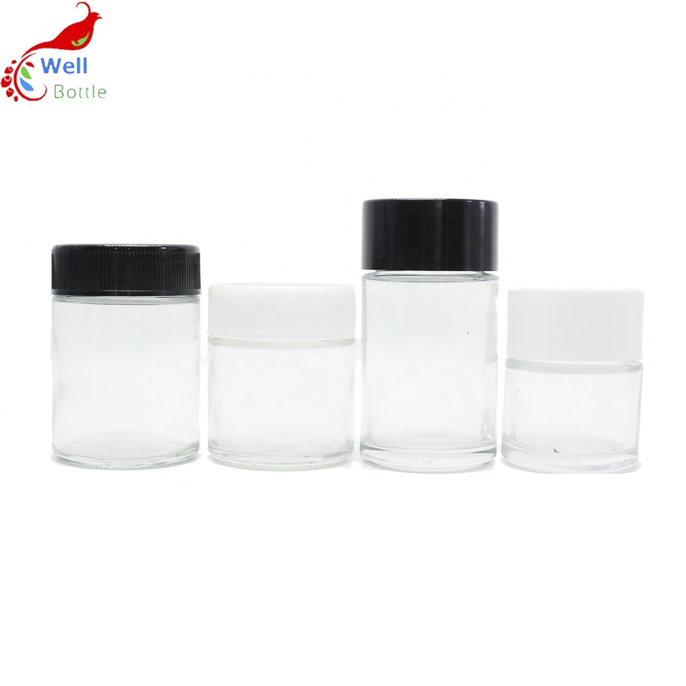 Wholesale child proof weed glass jar container with childproof cap CGJ-27A