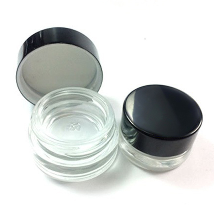 Wholesale childproof packaging 3 g 5 g 7 g transparent wax oil child proof resistant lid small glass container jars