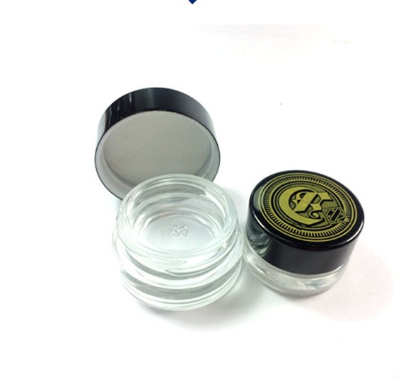 Wholesale childproof packaging 3 g 5 g 7 g transparent wax oil child proof resistant lid small glass container jars