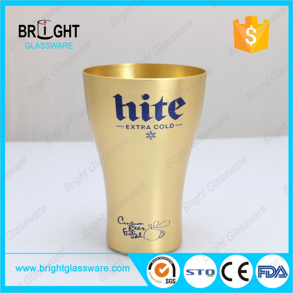 Wholesale christmas patterns decal beer glass wine bottles with cork stoppers