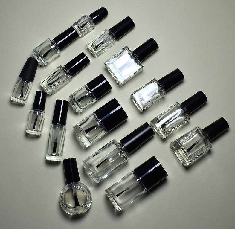 Wholesale circular square 5ml 8ml 10ml 12ml 15ml bottle with brush empty nail polish bottle