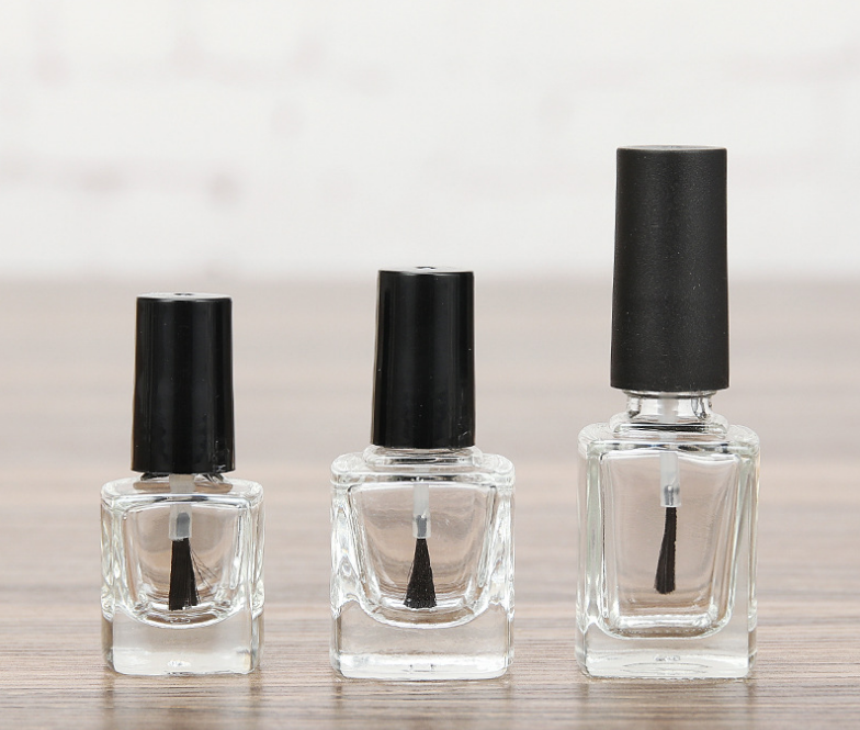 Wholesale circular square 5ml 8ml 10ml 12ml 15ml bottle with brush empty nail polish bottle