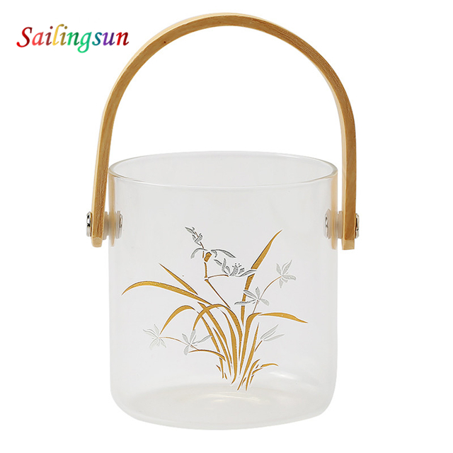Wholesale classical design fancy handmade pyrex glass food container