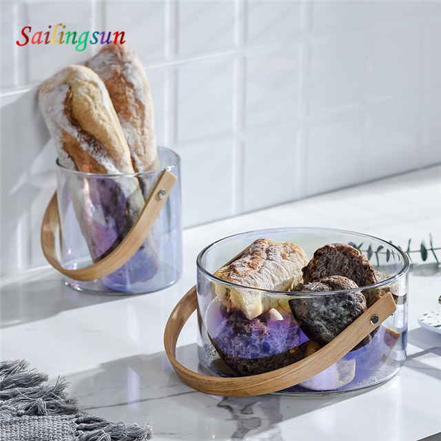Wholesale classical design fancy handmade pyrex glass food container
