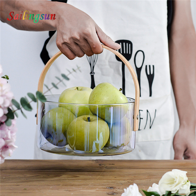 Wholesale classical design fancy handmade pyrex glass food container