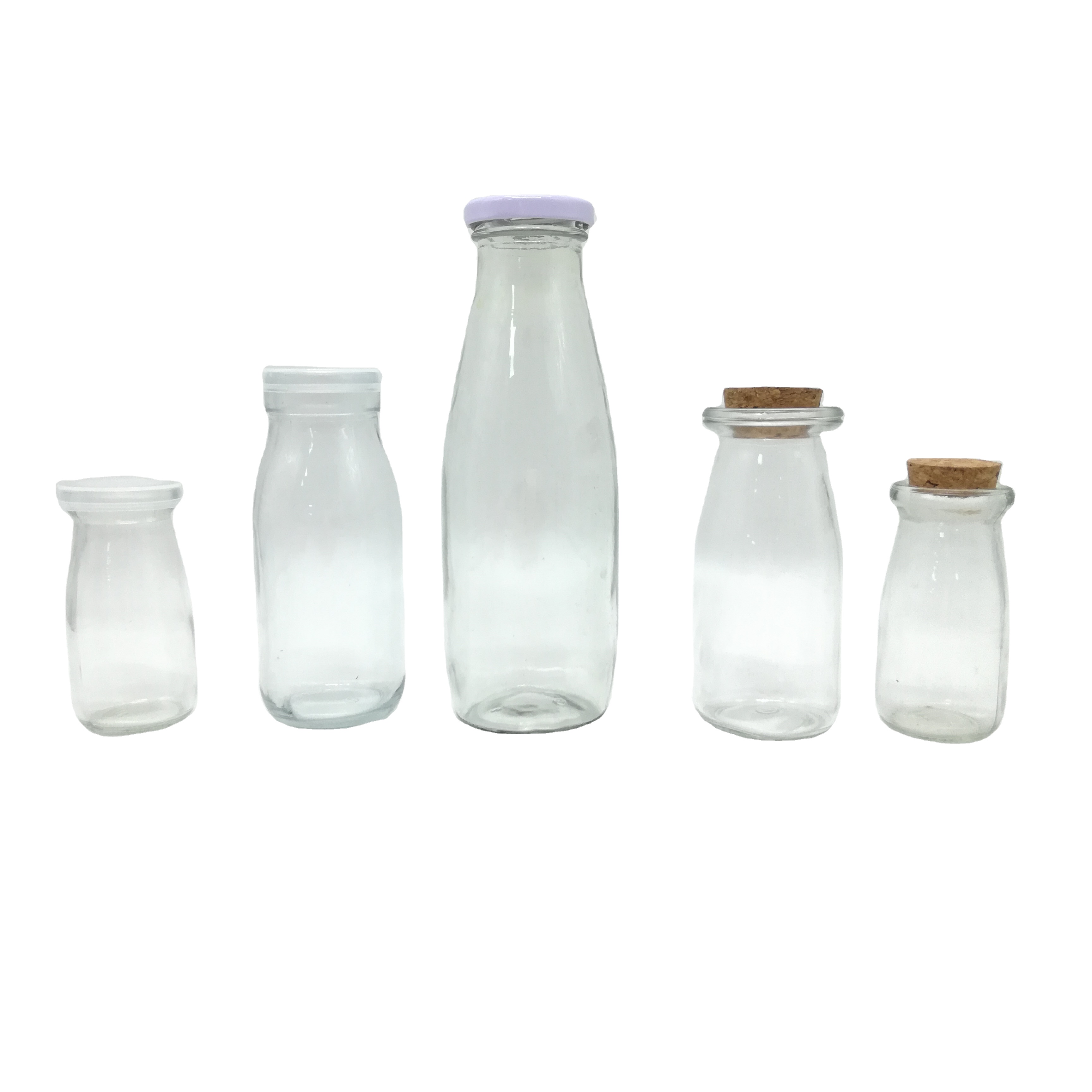 Wholesale clear 1 liter 100ml 200ml 250ml 500ml glass milk carton water bottle storage manufacture