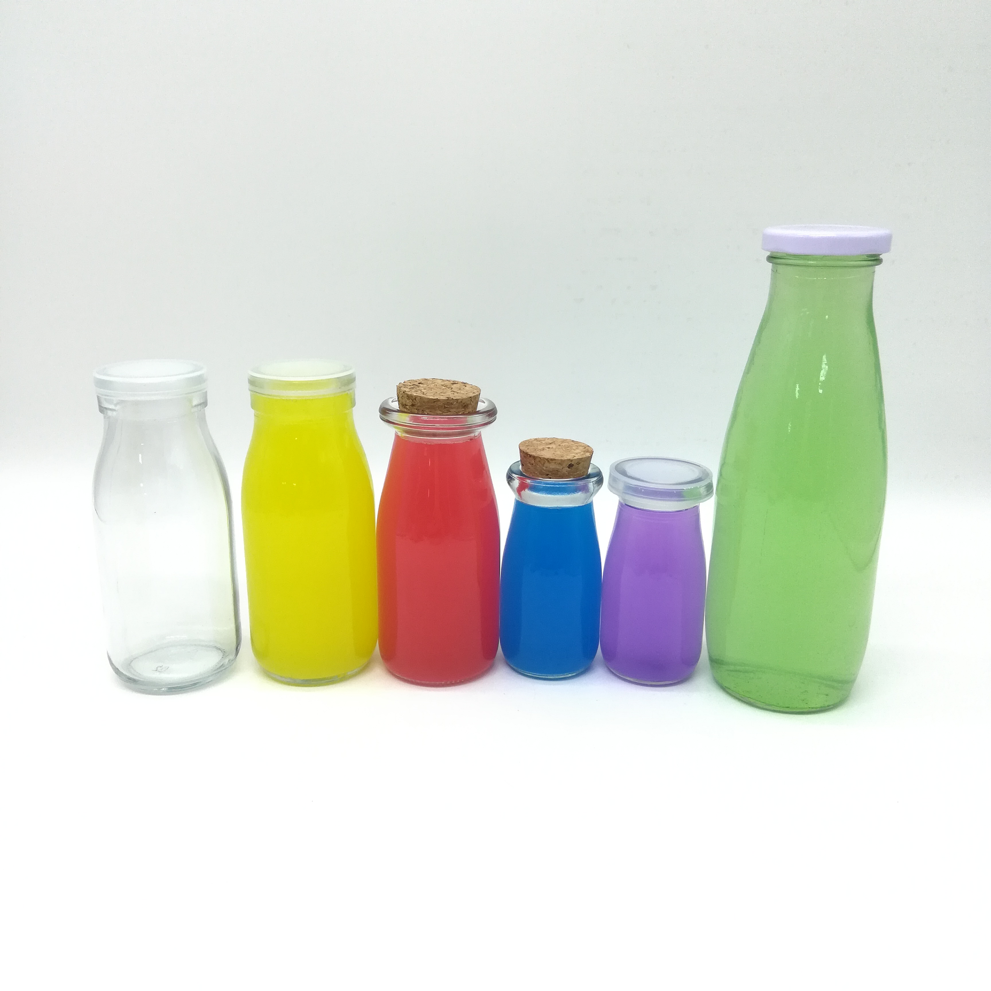 Wholesale clear 1 liter 100ml 200ml 250ml 500ml glass milk carton water bottle storage manufacture