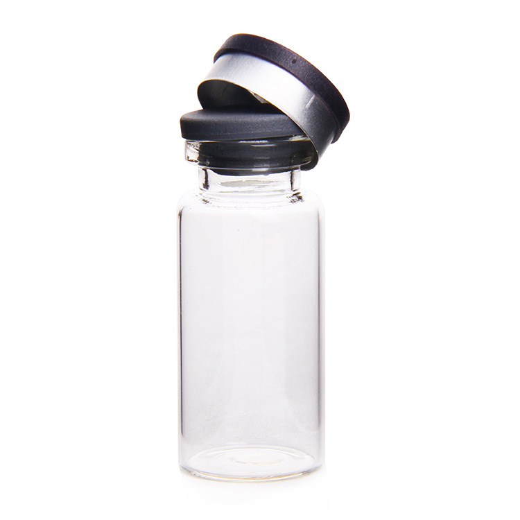 Wholesale clear 10ml custom glass vials with rubber stopper