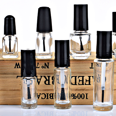 Wholesale clear 4ml 5ml gel nail polish glass bottle black nail polish bottle empty with brush