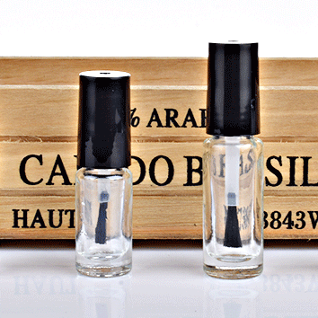 Wholesale clear 4ml 5ml gel nail polish glass bottle black nail polish bottle empty with brush
