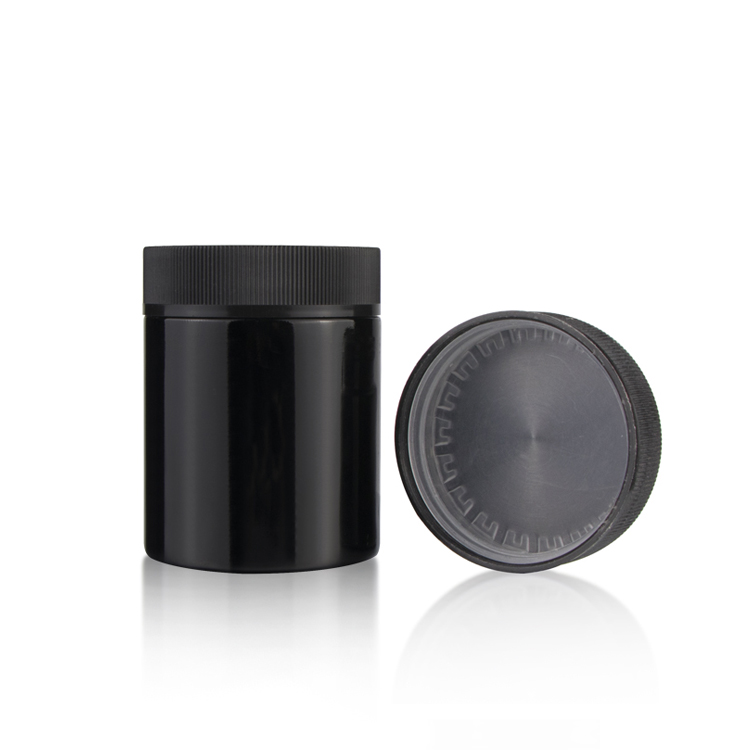 Wholesale clear black 3g 5g 7g 18g 60g Child Proof Cap Small Round Glass Weed Container 5ml Resistant Lid Jar For Hemp Packaging