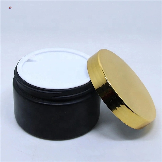 Wholesale clear frosted glass cream jars 150ml gold cap 10g 10ml 15ml 20ml 200ml