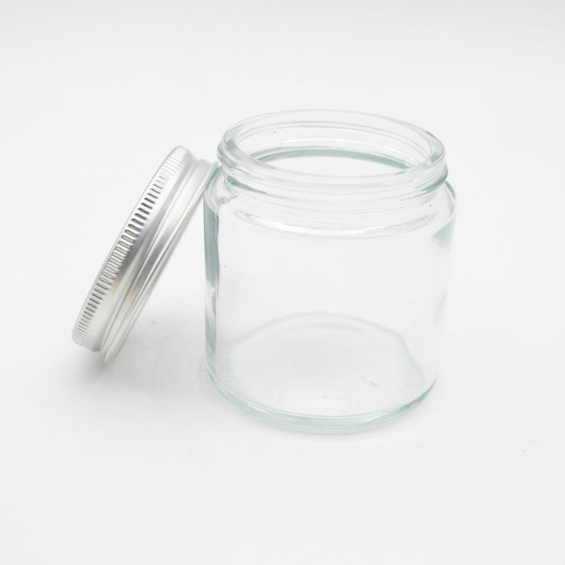 Wholesale clear glass candle jars with lid 100ml  glass candle vessels
