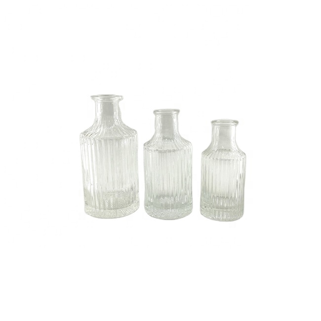 Wholesale clear glass vase bottles water bottle empty clear glass bottles