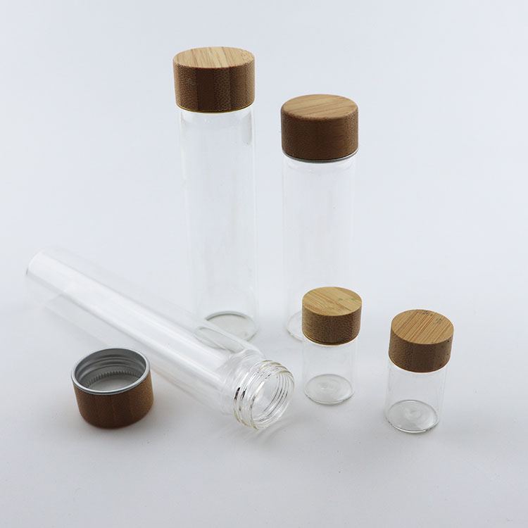 Wholesale clear mini  bottle 1ml 2ml 3ml 5ml 10ml 15ml 20ml 25ml glass vials with cork lid