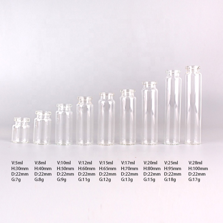 Wholesale clear mini wishing bottle 5ml 10ml 15ml 20ml 25ml glass vials with cork lid