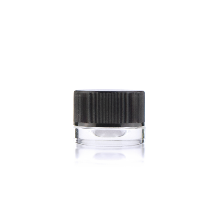 Wholesale clear white 3g 5g 7g Child Proof Cap Small Round Glass Container 5ml Resistant Lid Jar