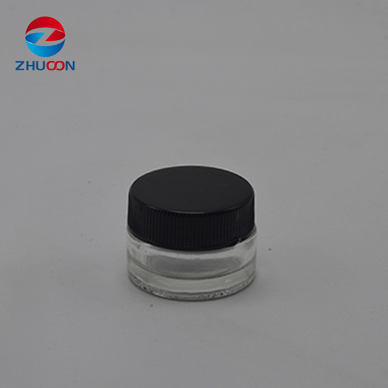 Wholesale clear white 3g 5g 7g Child Proof Cap Small Round Glass Container 5ml Resistant Lid Jar