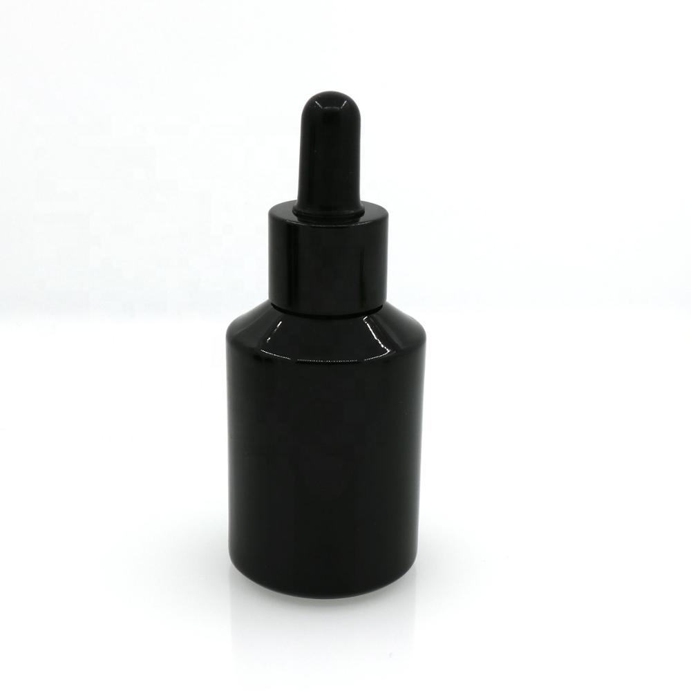 Wholesale colored slant shoulder glass essential oil bottle with dropper for cosmetics containers and packaging