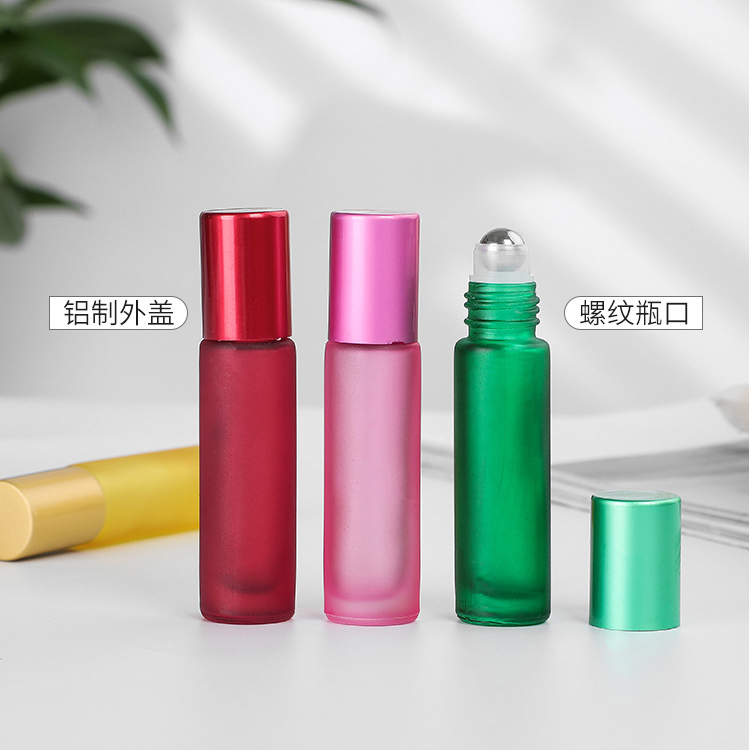 Wholesale colorful 1/3 oz roll-on essential oil glass 10ML perfume roll on bottle