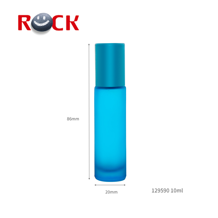 Wholesale colorful frosted 10ml perfume roll on glass bottle