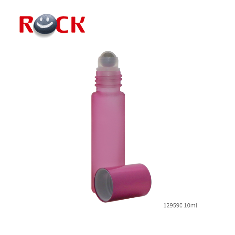 Wholesale colorful frosted 10ml perfume roll on glass bottle