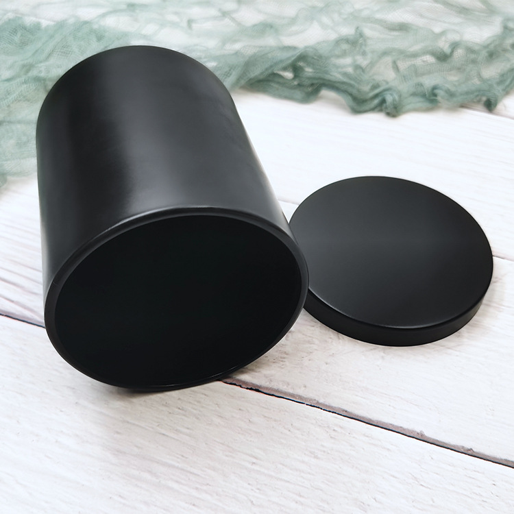 Wholesale coloured candle jars fragrance frosted bottle black glass candle jars with lid