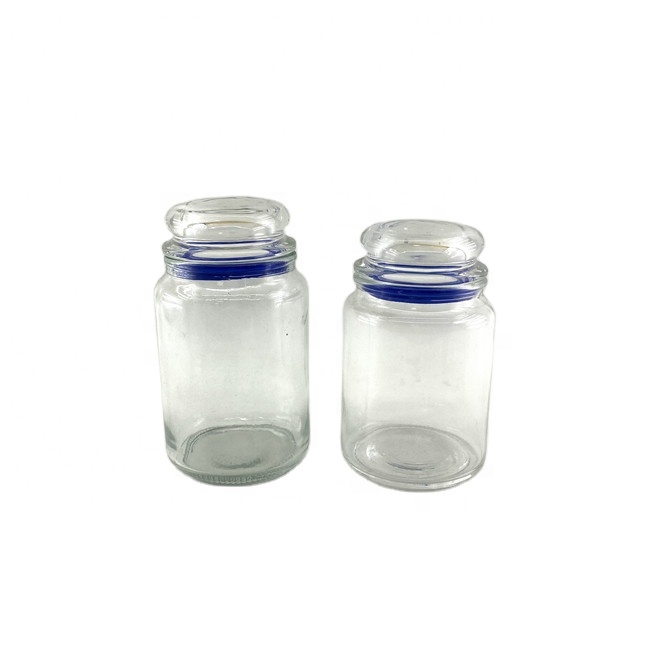 Wholesale cookie jar glass spicy glass jars extra large glass jar with lid